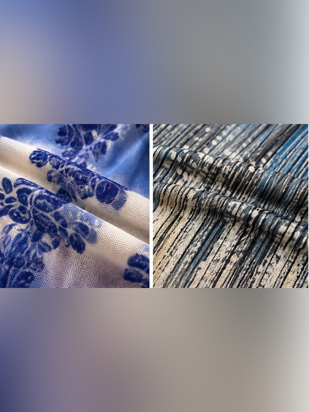 Vintage Axcess Y2K Mesh Whimsical Blouse Bundle Blue Stretch Tops Sz M 2 Pack - Picture 10 of 16